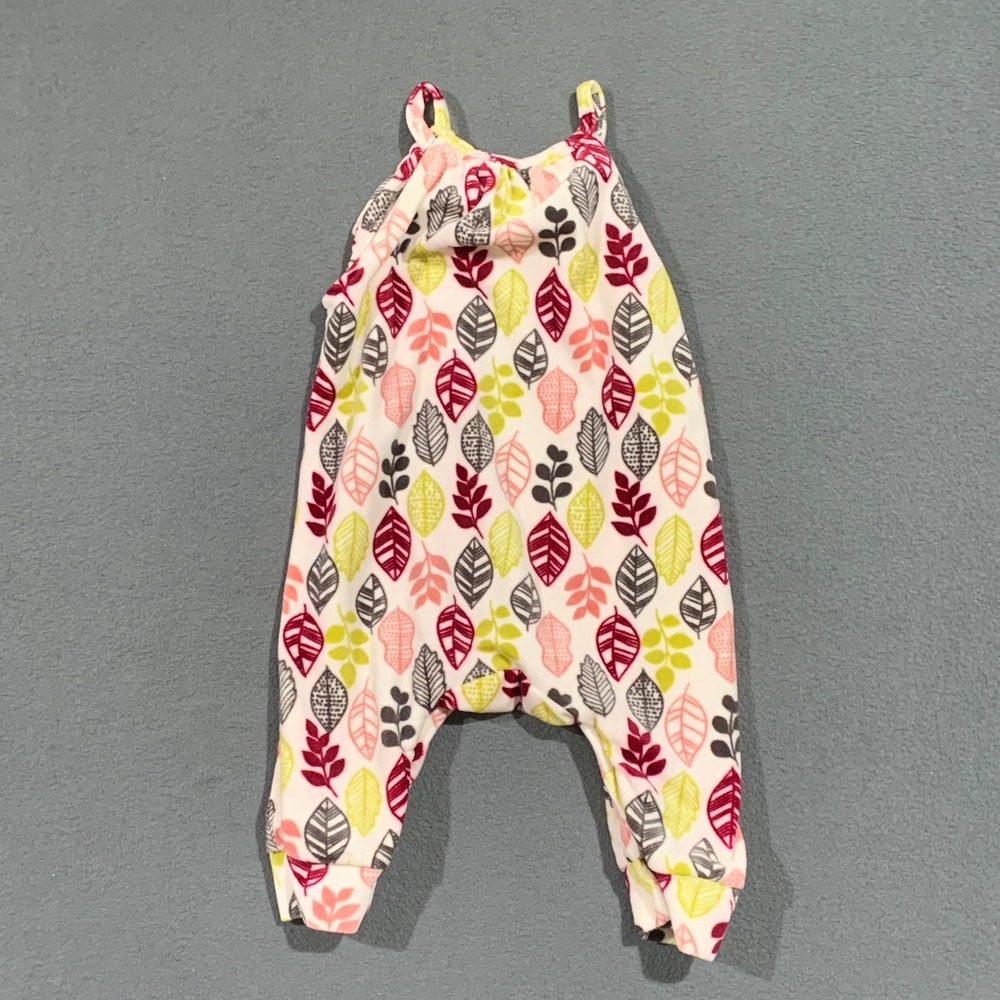 Minivile Baby Girl Romper 12 Months Overalls Leaf Print One Piece Autumn Picture - Picture 4 of 5